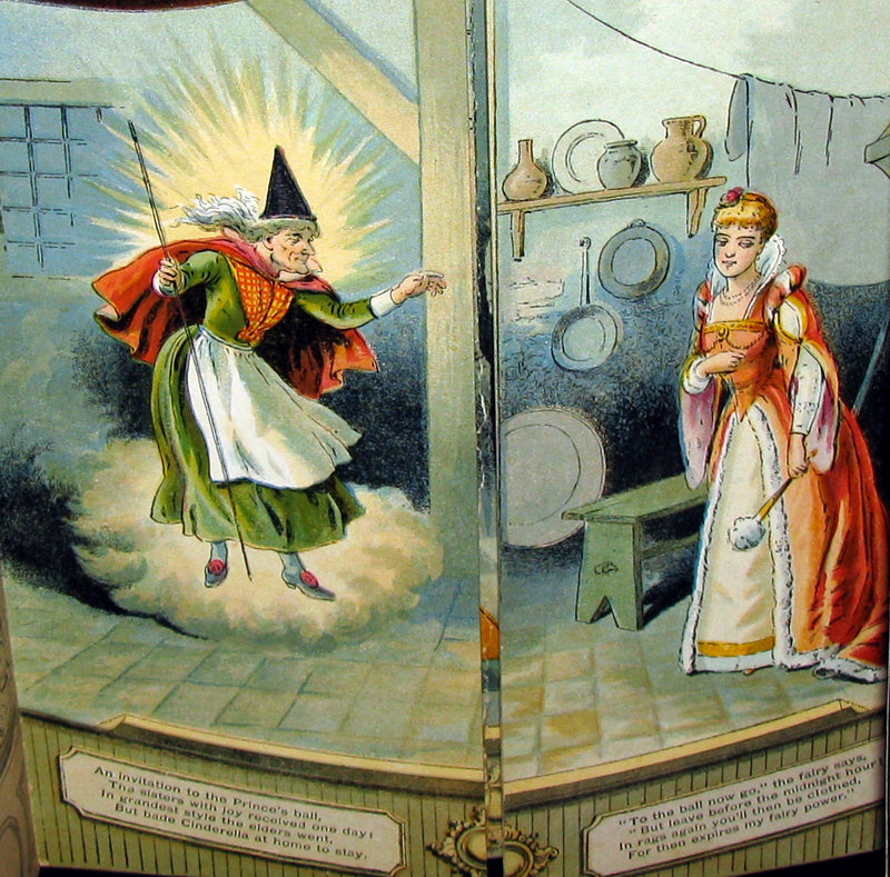 1891 Scarce Victorian Book - CINDERELLA Theater Pantomime toy Book by McLoughlin.