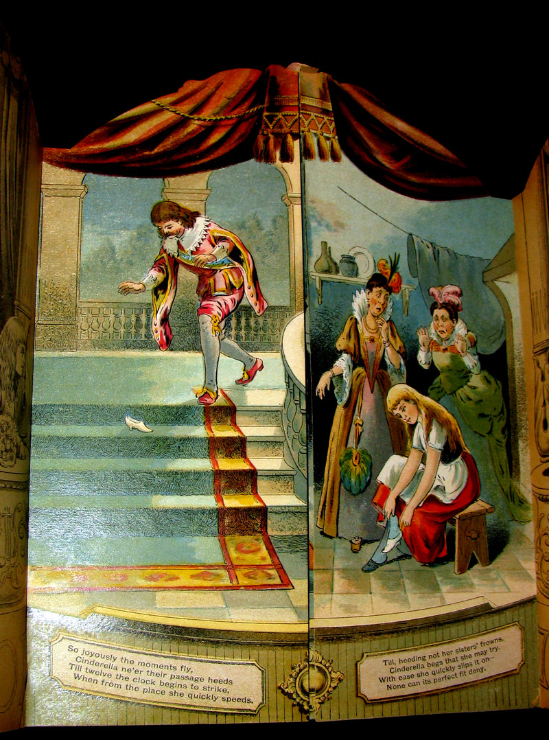 1891 Scarce Victorian Book - CINDERELLA Theater Pantomime toy Book by McLoughlin.