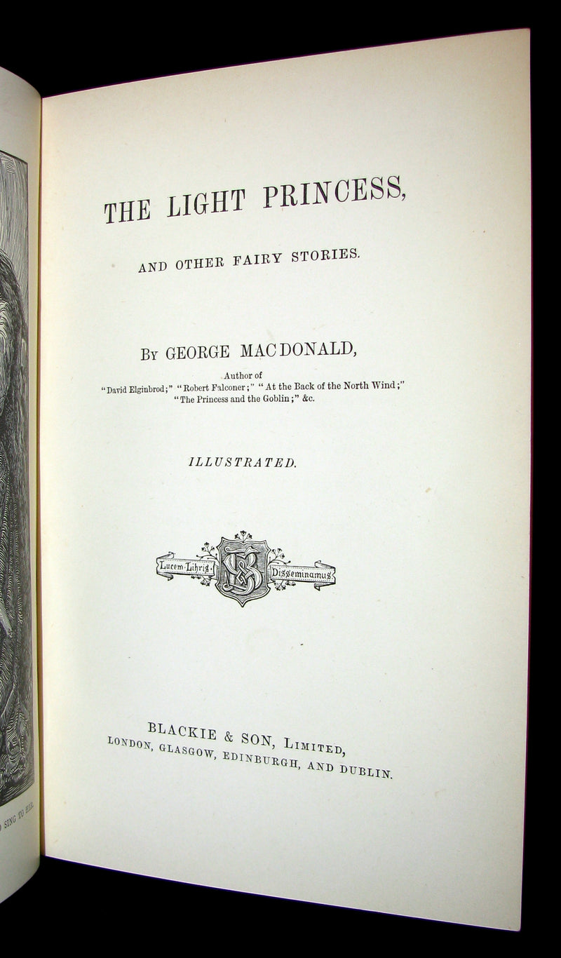1890 Scarce Book - THE LIGHT PRINCESS and Other Fairy Stories by George Macdonald.