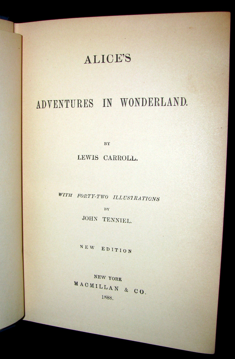 1888 Scarce early Blue edition - ALICE'S ADVENTURES IN WONDERLAND by Lewis Carroll.