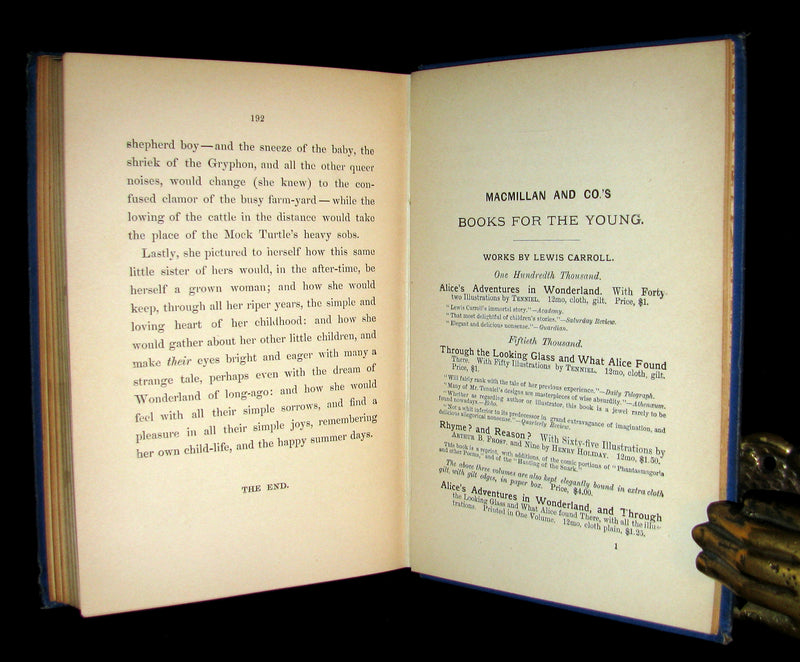 1888 Scarce early Blue edition - ALICE'S ADVENTURES IN WONDERLAND by Lewis Carroll.