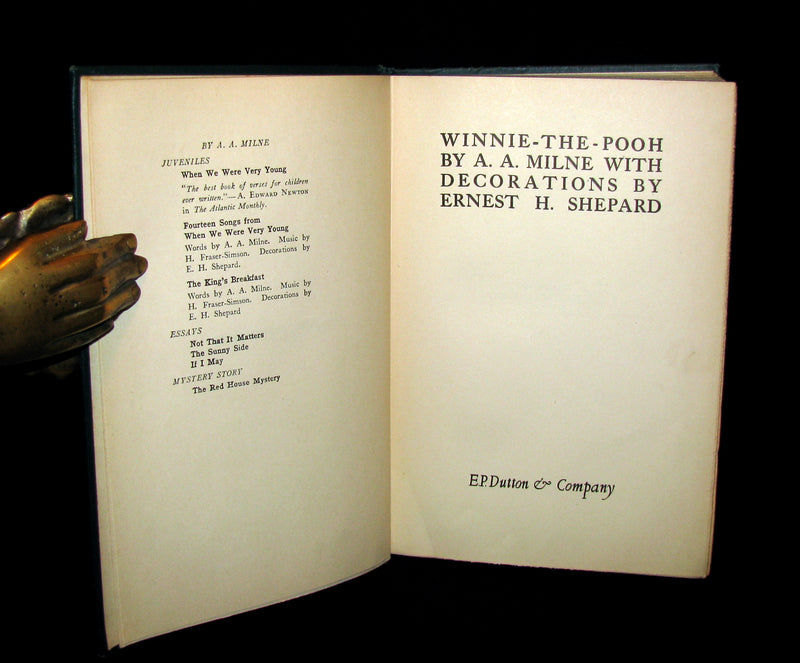 1926 First Edition - WINNIE-THE-POOH by A. A. Milne & Illustrated by Ernest H. Shepard.