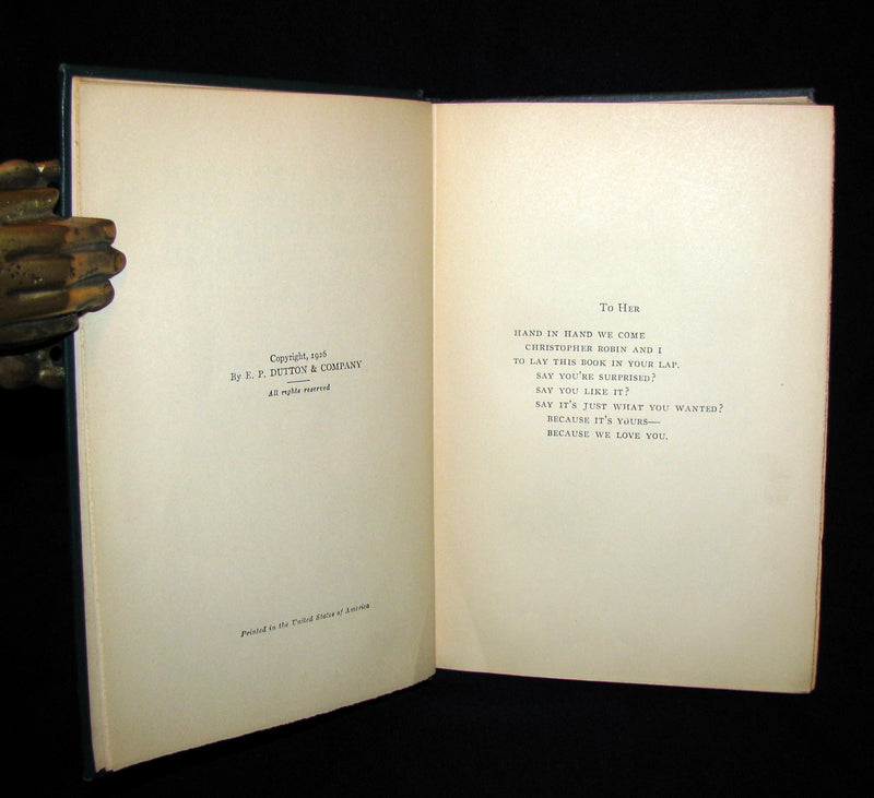 1926 First Edition - WINNIE-THE-POOH by A. A. Milne & Illustrated by Ernest H. Shepard.