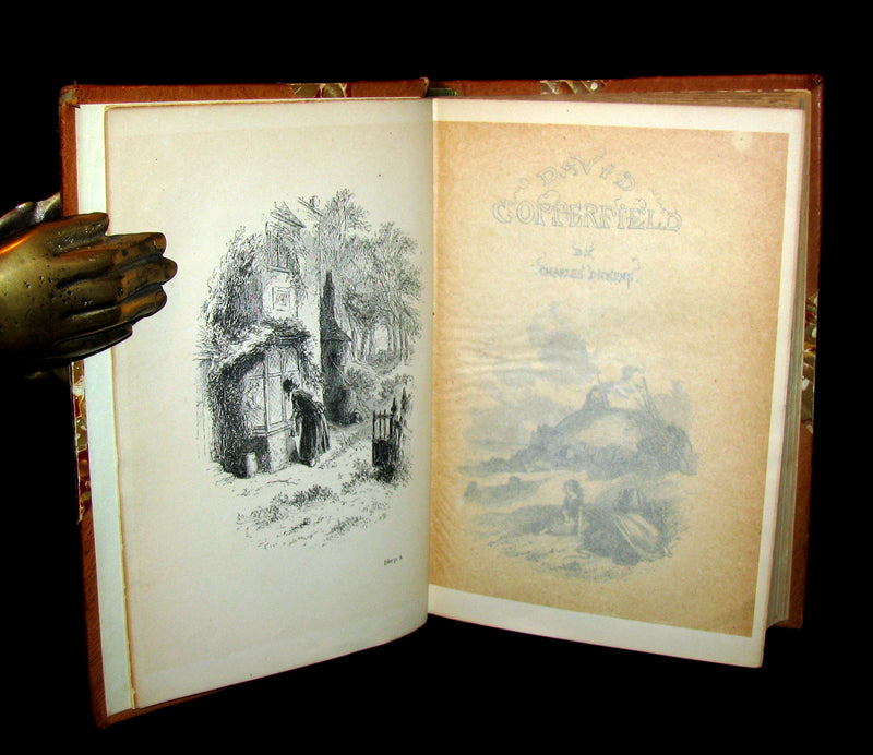 1892 Rare Victorian Book - DAVID COPPERFIELD by Charles Dickens. Illustrated.