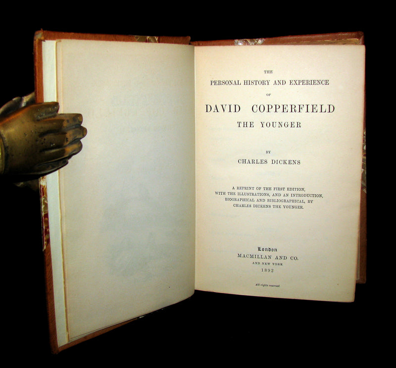 1892 Rare Victorian Book - DAVID COPPERFIELD by Charles Dickens. Illustrated.