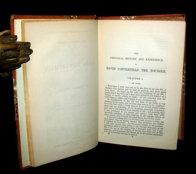 1892 Rare Victorian Book - DAVID COPPERFIELD by Charles Dickens. Illustrated.