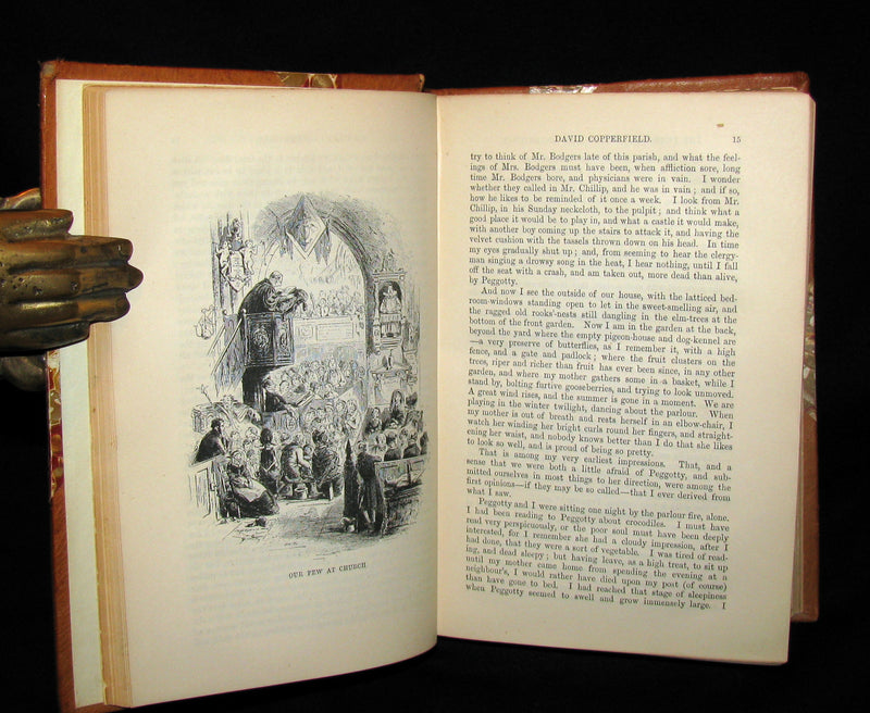 1892 Rare Victorian Book - DAVID COPPERFIELD by Charles Dickens. Illustrated.