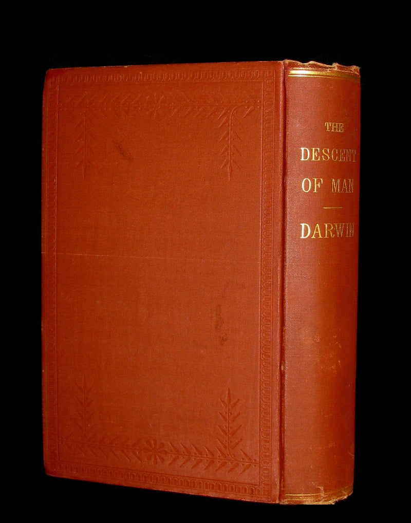 1887 Rare Book - CHARLES DARWIN - The DESCENT OF MAN and Selection in Relation to Sex.