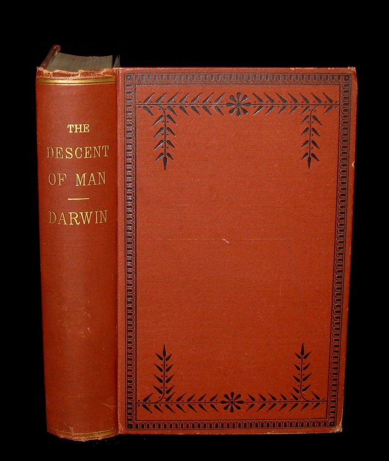 1887 Rare Book - CHARLES DARWIN - The DESCENT OF MAN and Selection in Relation to Sex.