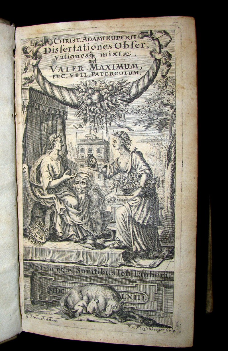 1663 Rare Latin Vellum Book - Christophori Adami Ruperti - Observations on Roman Historians.