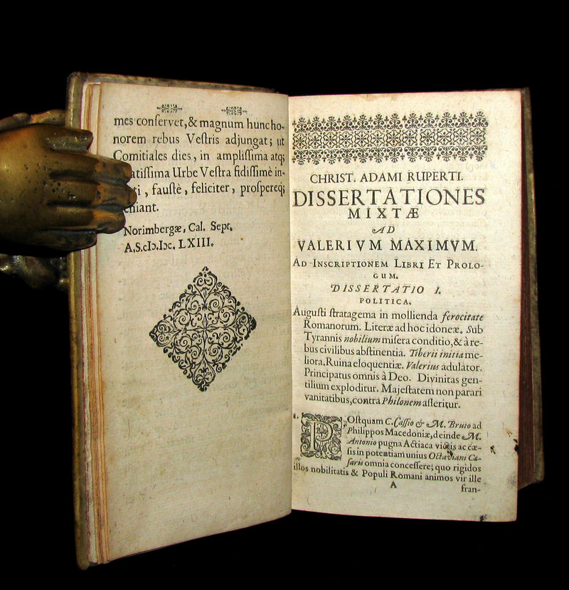 1663 Rare Latin Vellum Book - Christophori Adami Ruperti - Observations on Roman Historians.