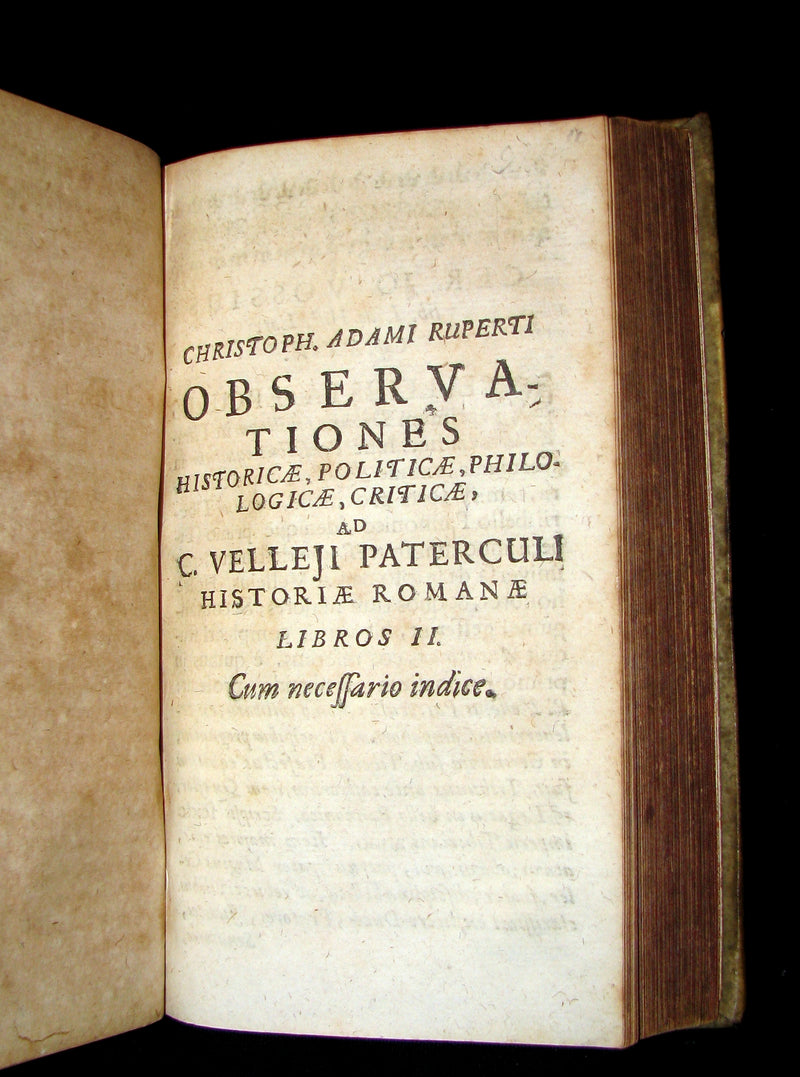1663 Rare Latin Vellum Book - Christophori Adami Ruperti - Observations on Roman Historians.