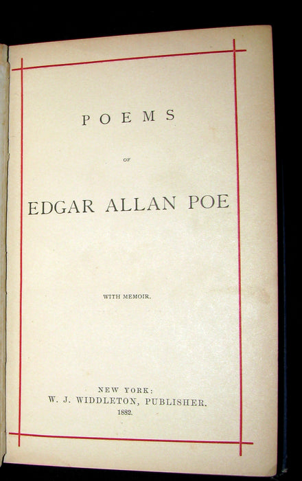 1882 Rare Victorian Book - Poems of Edgar Allan POE (The Raven, Lenore, Ulalume, ...)