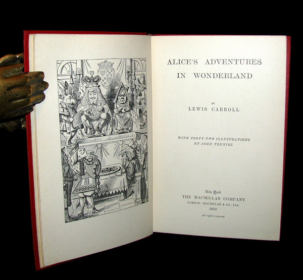1899 Rare Book - ALICE'S ADVENTURES IN WONDERLAND by Lewis Carroll. Fine Condition.