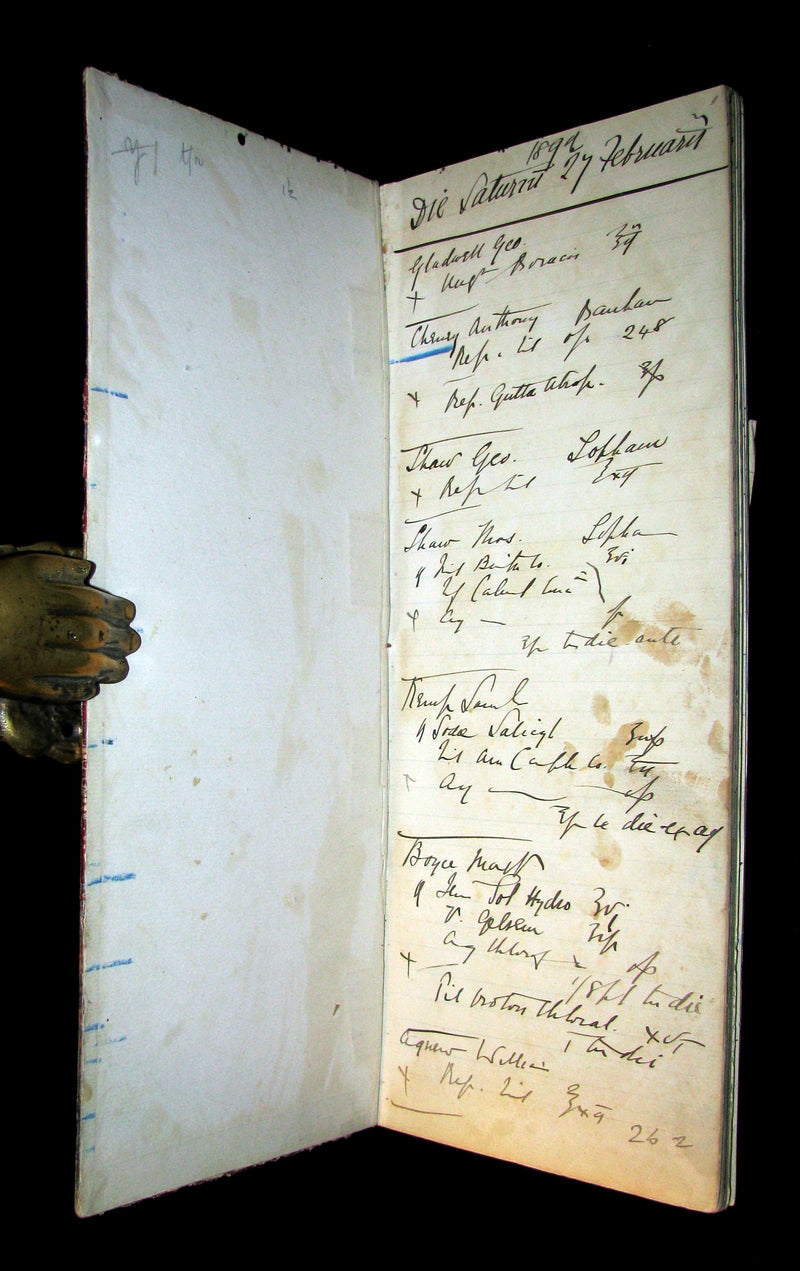 1892 Scarce Unique Victorian Prescription Book - from the Norwich Norfolk England area.