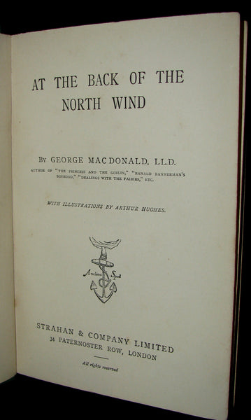 1872 Rare Edition - AT THE BACK OF THE NORTH WIND by George MacDonald