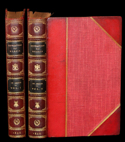 1836 Rare book set bound by Morrel ~ History of the NAPOLEON Expedition to Russia + MAP.