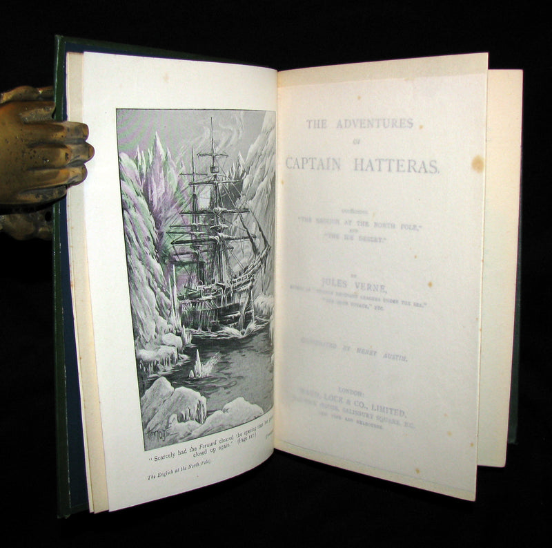 1910 Rare Book - JULES VERNE - The Adventures of Captain Hatteras, Containing 'The English at the North Pole' and 'The Ice Desert'