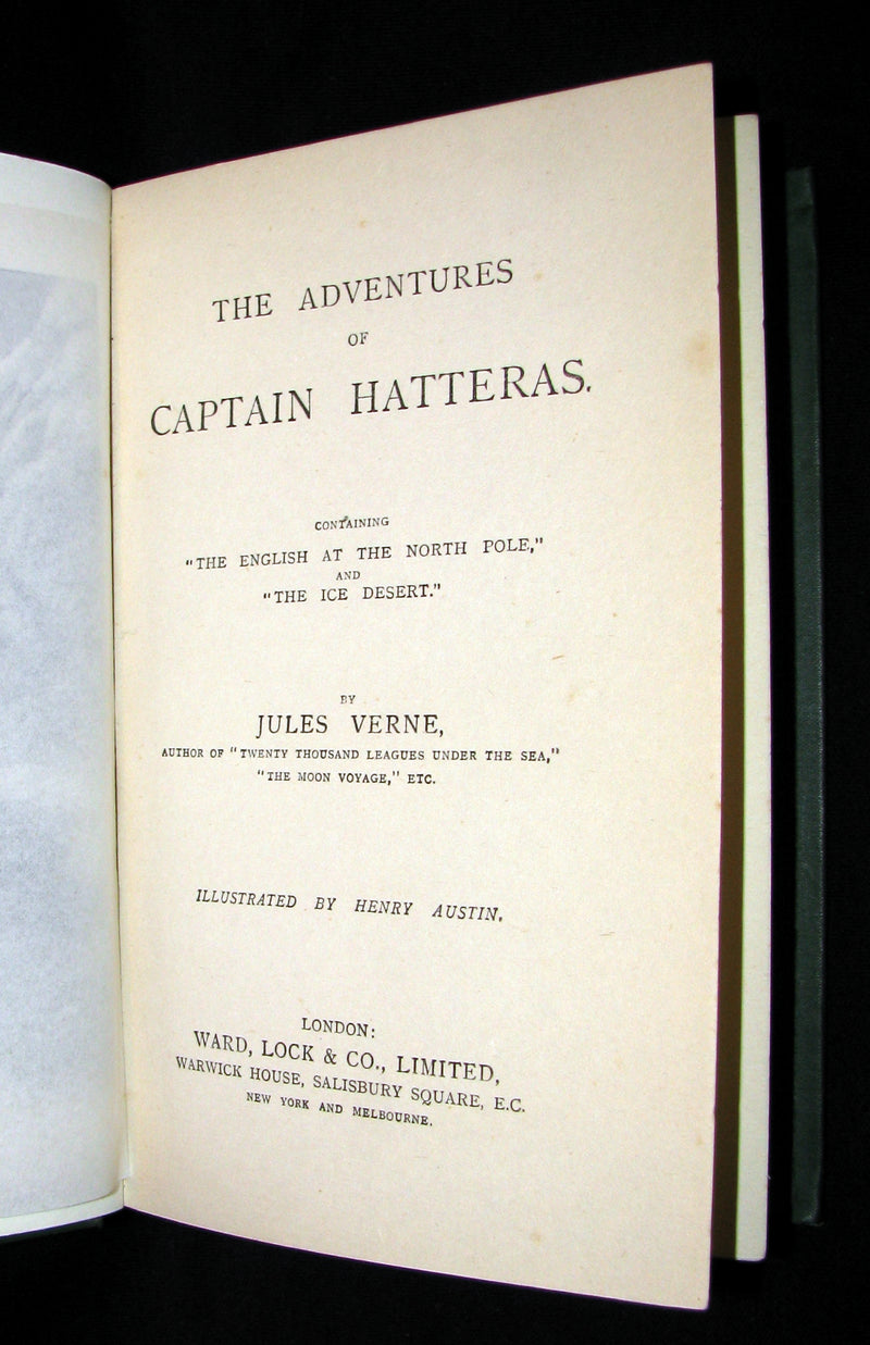 1910 Rare Book - JULES VERNE - The Adventures of Captain Hatteras, Containing 'The English at the North Pole' and 'The Ice Desert'