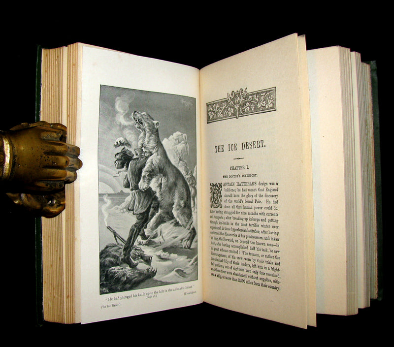 1910 Rare Book - JULES VERNE - The Adventures of Captain Hatteras, Containing 'The English at the North Pole' and 'The Ice Desert'