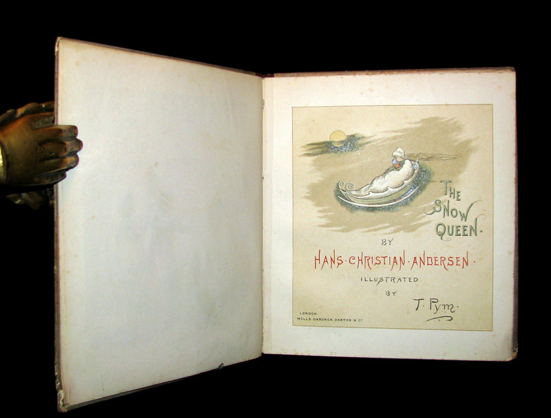 1885 Scarce Victorian Book -  The Snow Queen by Hans Christian Andersen illustrated by T. Pym