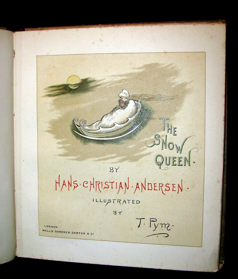 1885 Scarce Victorian Book -  The Snow Queen by Hans Christian Andersen illustrated by T. Pym