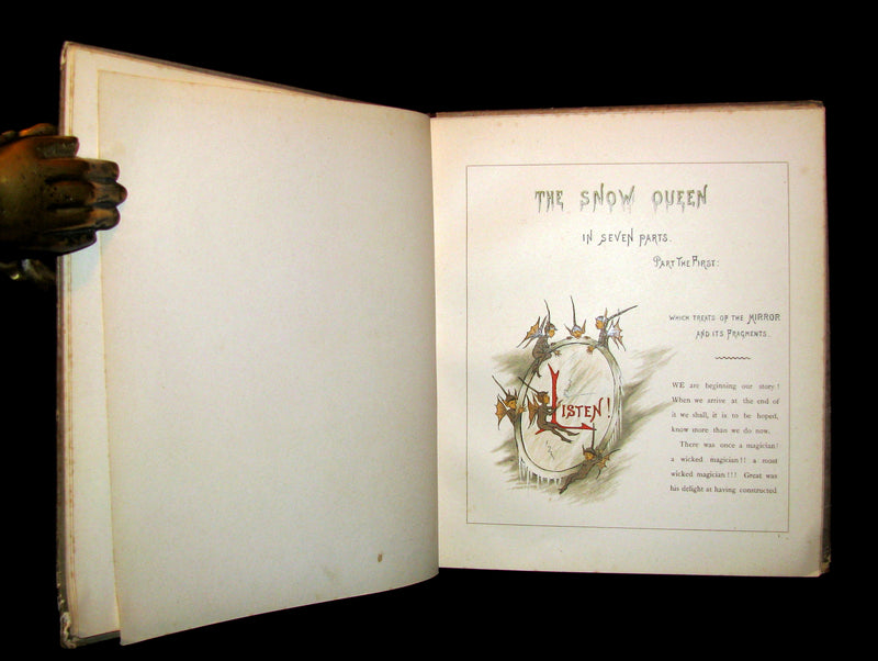1885 Scarce Victorian Book -  The Snow Queen by Hans Christian Andersen illustrated by T. Pym