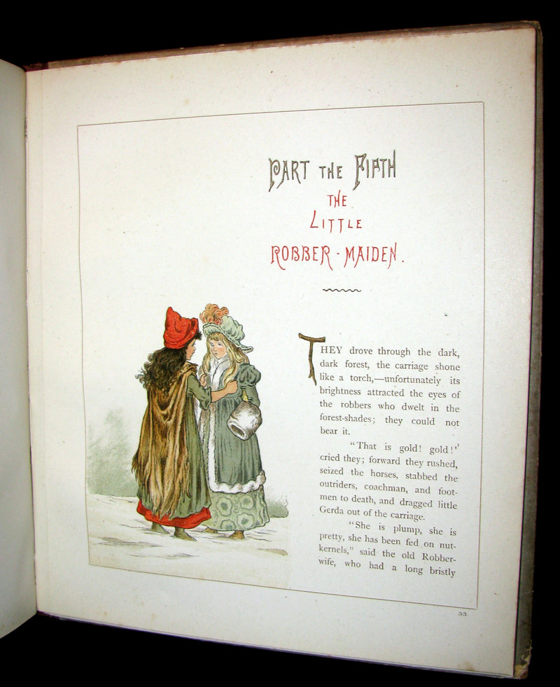 1885 Scarce Victorian Book -  The Snow Queen by Hans Christian Andersen illustrated by T. Pym