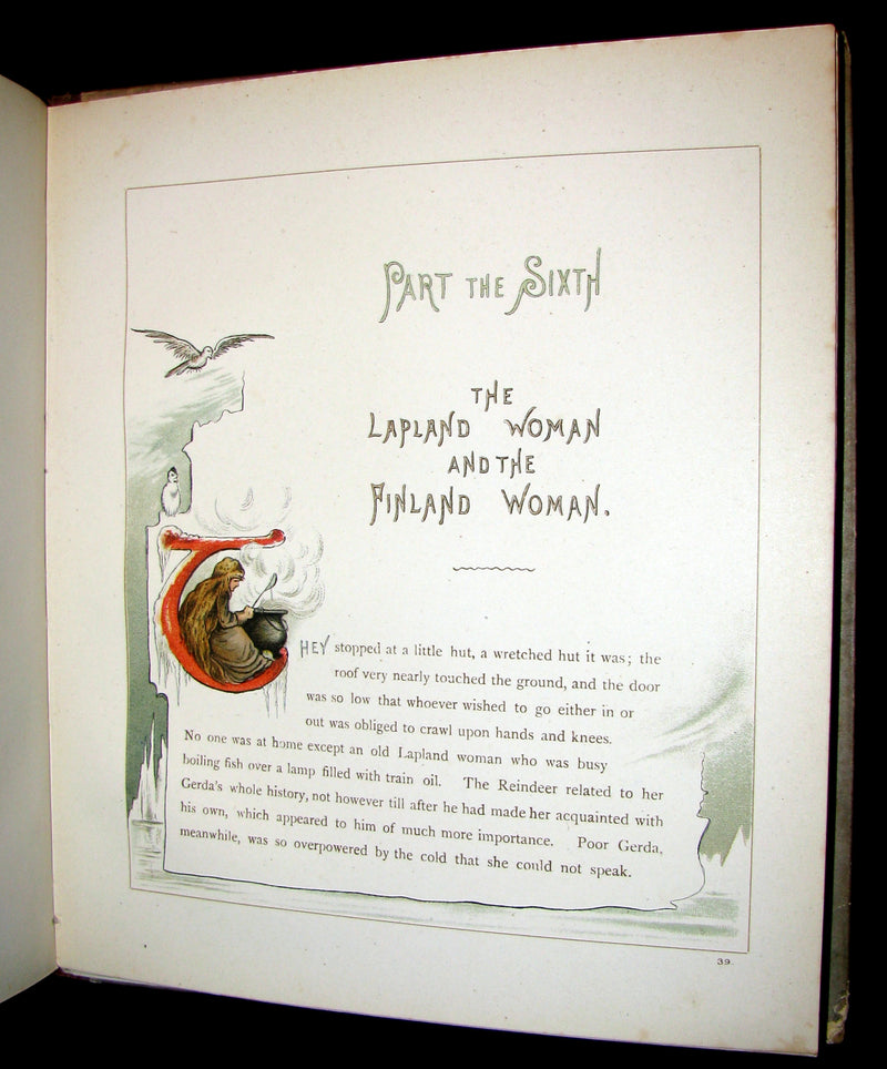 1885 Scarce Victorian Book -  The Snow Queen by Hans Christian Andersen illustrated by T. Pym