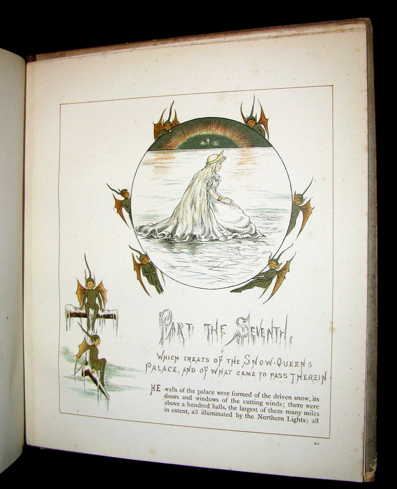 1885 Scarce Victorian Book -  The Snow Queen by Hans Christian Andersen illustrated by T. Pym