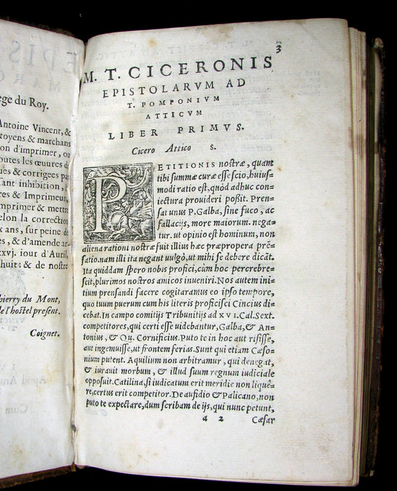 1562 Scarce Latin Book - Letters of Cicero to his friend Atticus, to Brutus and his brother Quintus.