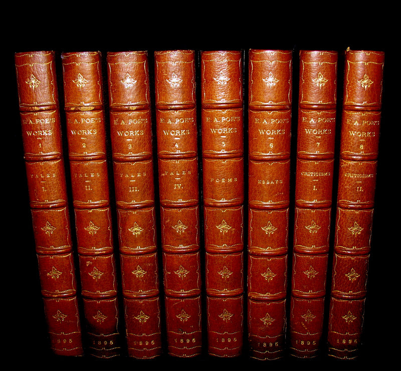 1895 Scarce Book Set - The Works of Edgar Allan Poe. (including Tales of Mystery and Imagination).