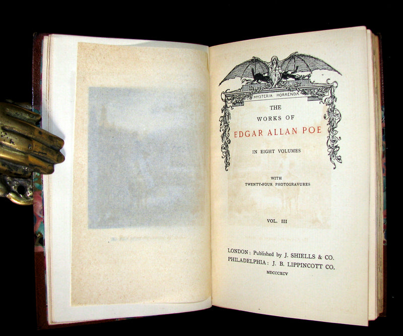 1895 Scarce Book Set - The Works of Edgar Allan Poe. (including Tales of Mystery and Imagination).