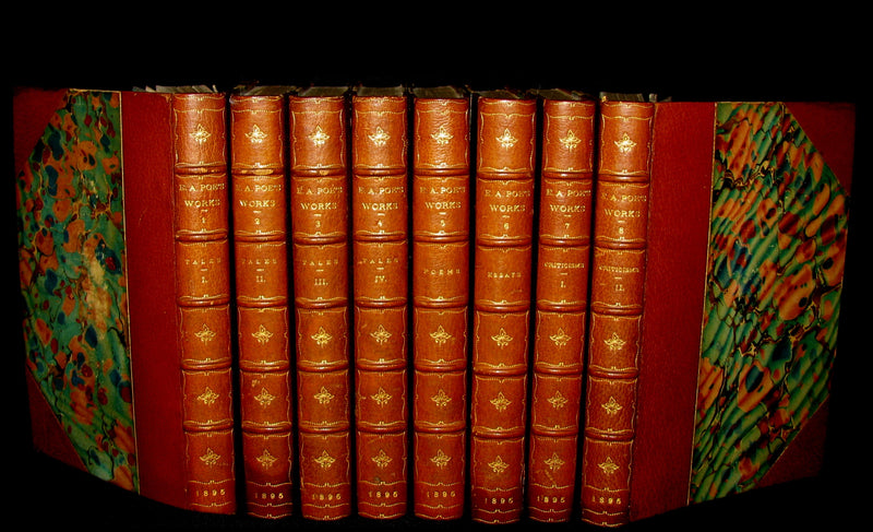 1895 Scarce Book Set - The Works of Edgar Allan Poe. (including Tales of Mystery and Imagination).