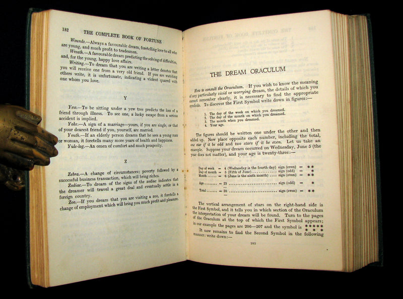 1930 Rare Book -The Complete Book of Fortune A Comprehensive Survey Of The Occult Sciences And Other Methods Of Divination