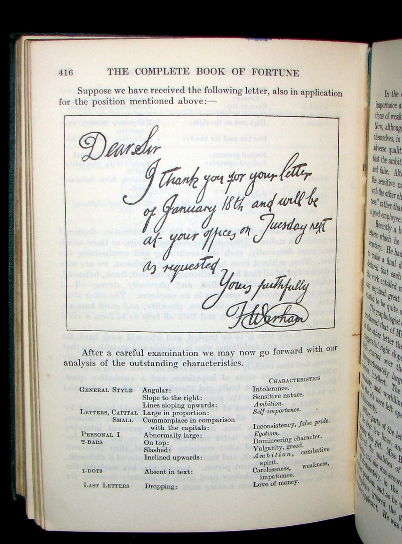 1930 Rare Book -The Complete Book of Fortune A Comprehensive Survey Of The Occult Sciences And Other Methods Of Divination