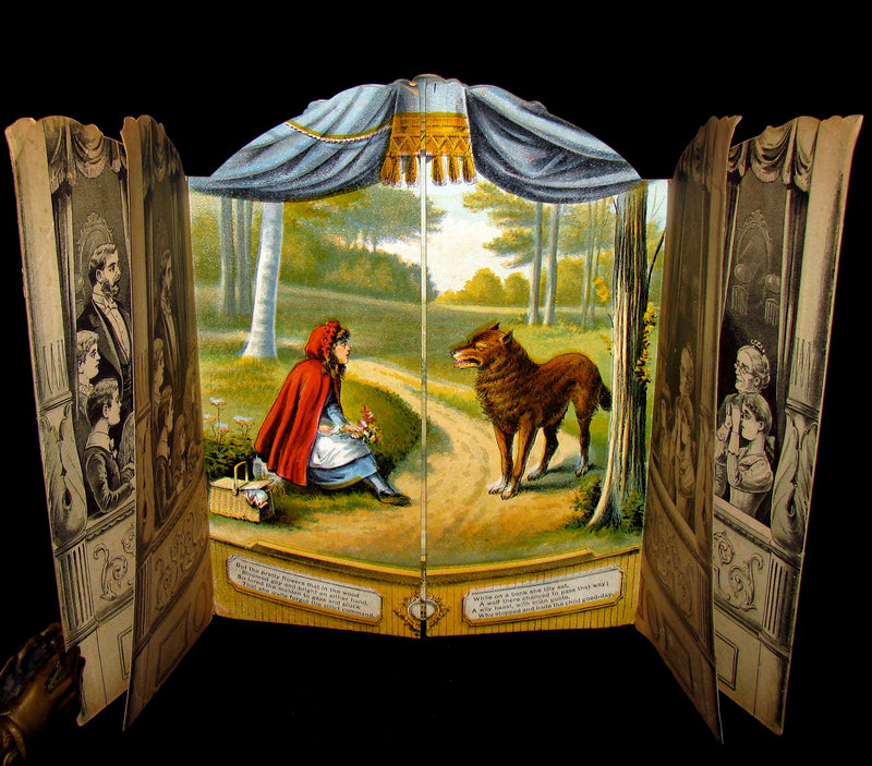 1891 Scarce Victorian Book - RED RIDING HOOD Theater Pantomime toy Book by McLoughlin.