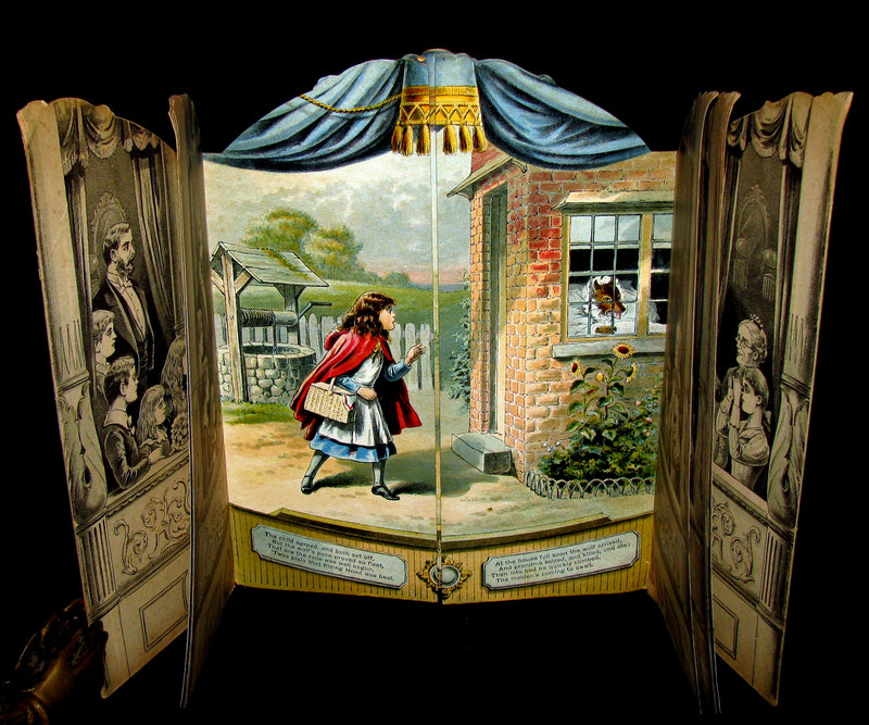 1891 Scarce Victorian Book - RED RIDING HOOD Theater Pantomime toy Book by McLoughlin.