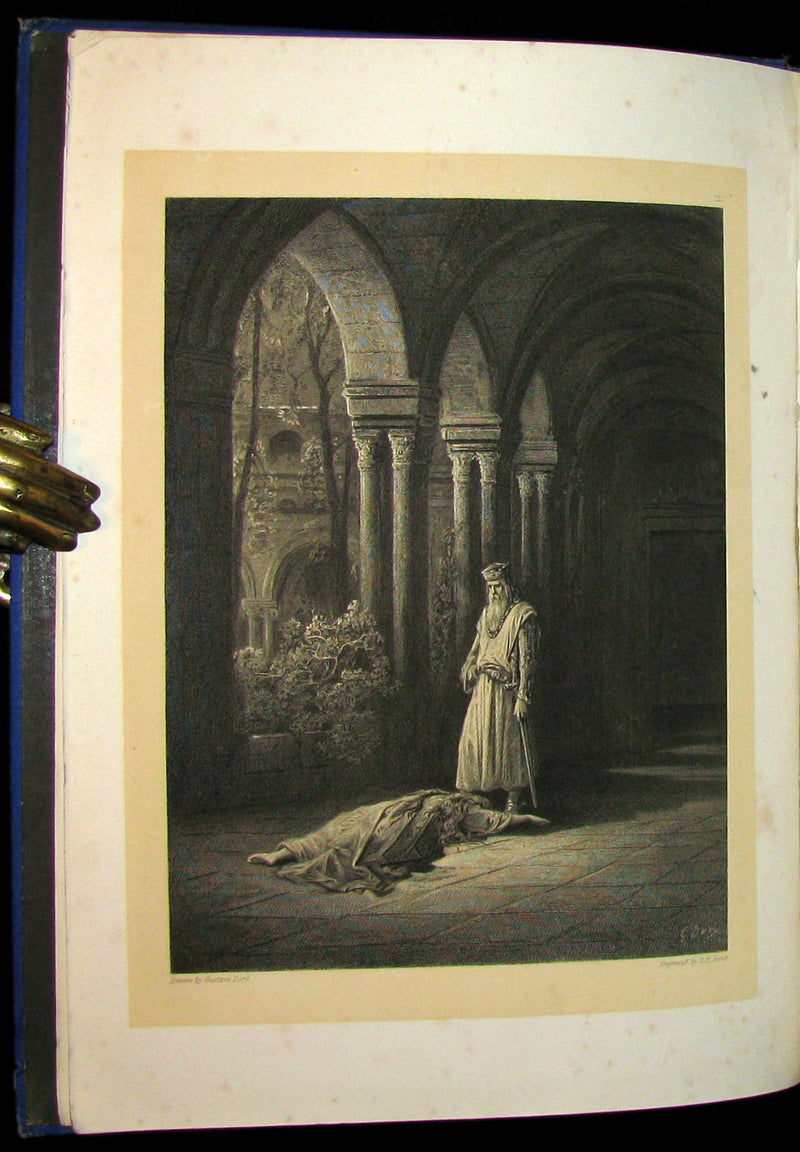1879 Scarce Book ~ The Story of Arthur and Guinevere illustrated by Gustave Doré.
