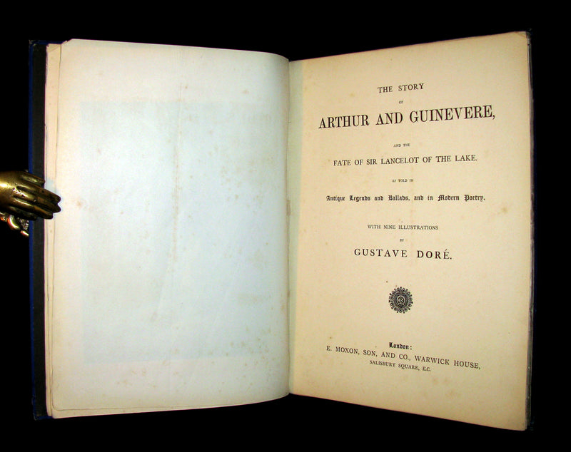 1879 Scarce Book ~ The Story of Arthur and Guinevere illustrated by Gustave Doré.