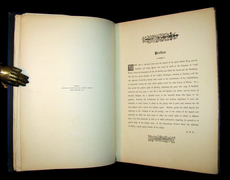 1879 Scarce Book ~ The Story of Arthur and Guinevere illustrated by Gustave Doré.