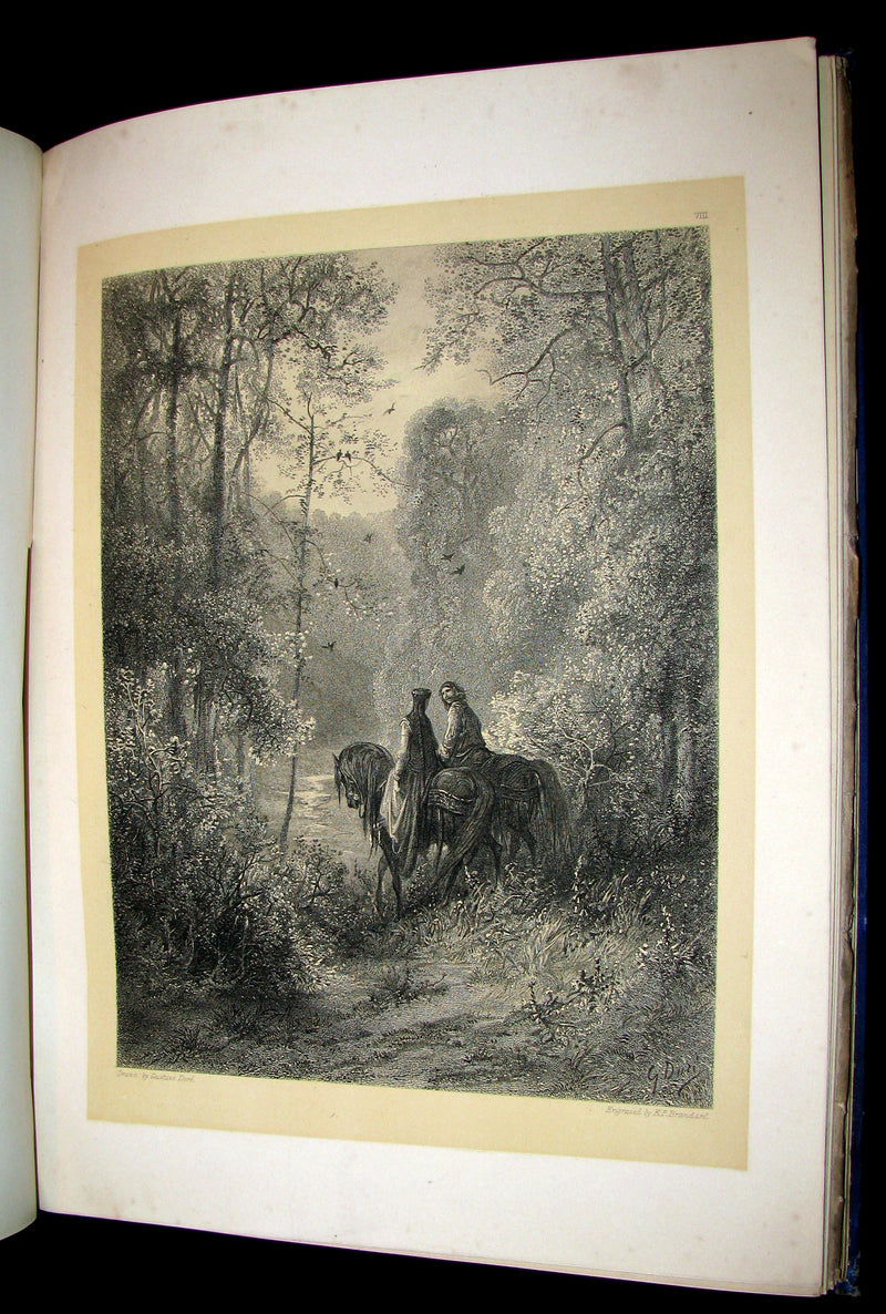 1879 Scarce Book ~ The Story of Arthur and Guinevere illustrated by Gustave Doré.