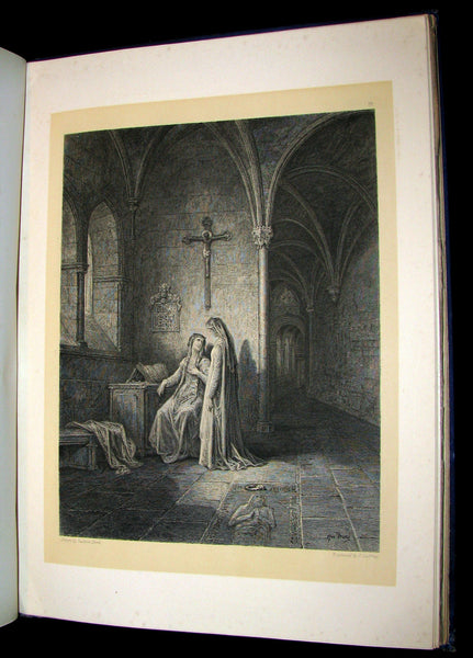 1879 Scarce Book ~ The Story of Arthur and Guinevere illustrated by Gustave Doré.