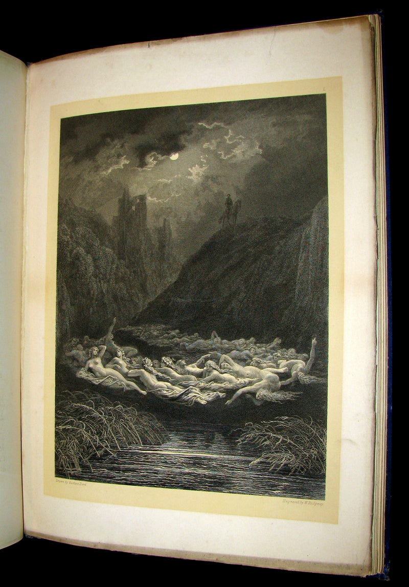 1879 Scarce Book ~ The Story of Arthur and Guinevere illustrated by Gustave Doré.