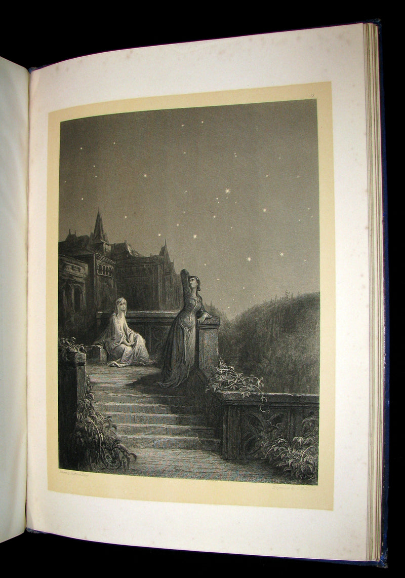 1879 Scarce Book ~ The Story of Arthur and Guinevere illustrated by Gustave Doré.