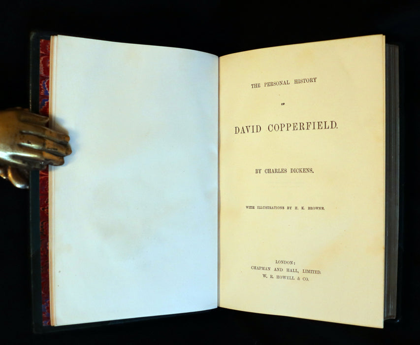 1875 Rare Victorian Book - DAVID COPPERFIELD by Charles Dickens Illustrated by Browne.