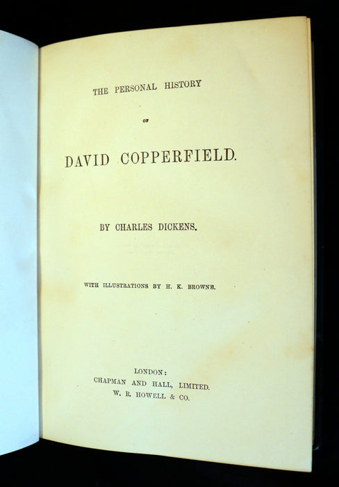 1875 Rare Victorian Book - DAVID COPPERFIELD by Charles Dickens Illustrated by Browne.