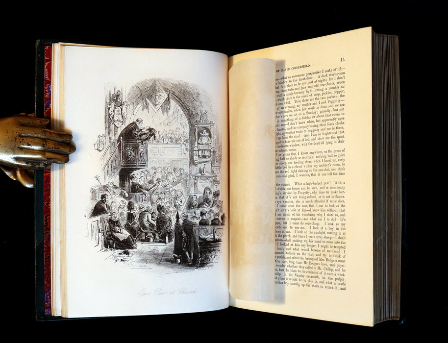 1875 Rare Victorian Book - DAVID COPPERFIELD by Charles Dickens Illustrated by Browne.