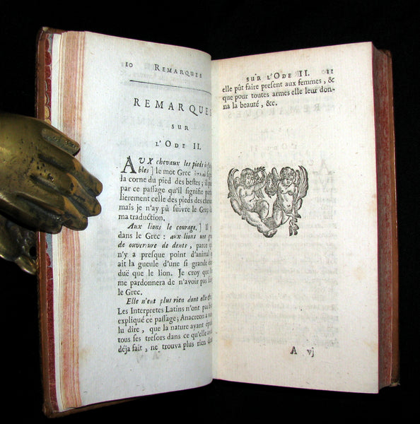 1696 Scarce French Book ~ ANACREON & SAPPHO (poetess of Lesbos) Poems - SAPHO (curiosa).
