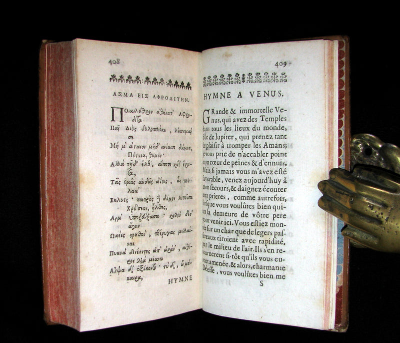 1696 Scarce French Book ~ ANACREON & SAPPHO (poetess of Lesbos) Poems - SAPHO (curiosa).